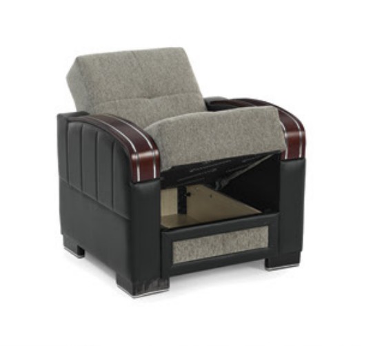 Maya Polyester/PU Convertible Storage Living Room Set