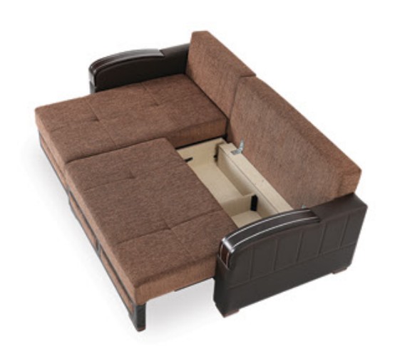 Maya Polyester/PU Convertible Storage Living Room Set