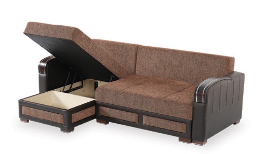 Maya Polyester/PU Convertible Storage Living Room Set