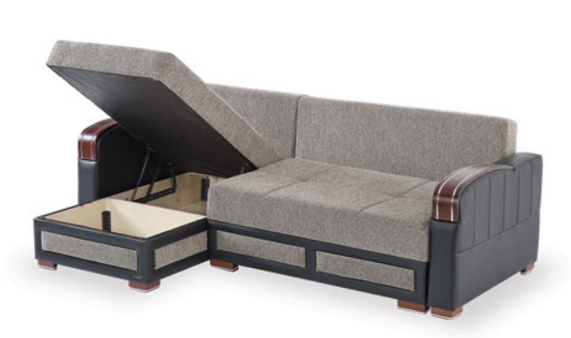 Maya Polyester/PU Convertible Storage Living Room Set