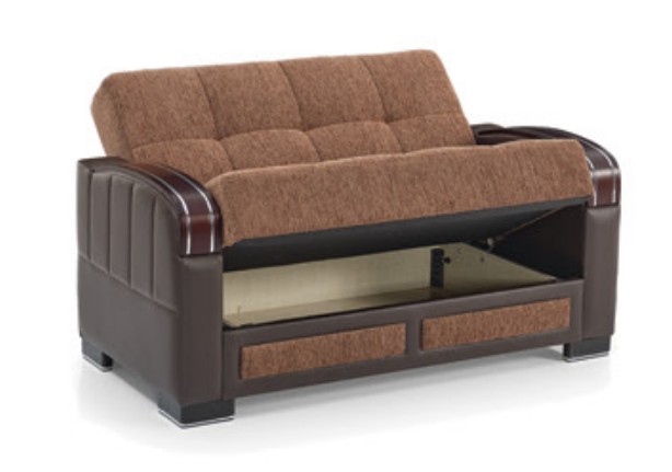 Maya Polyester/PU Convertible Storage Living Room Set