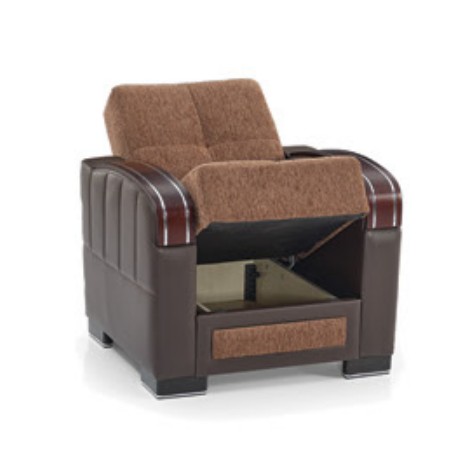 Maya Polyester/PU Convertible Storage Living Room Set