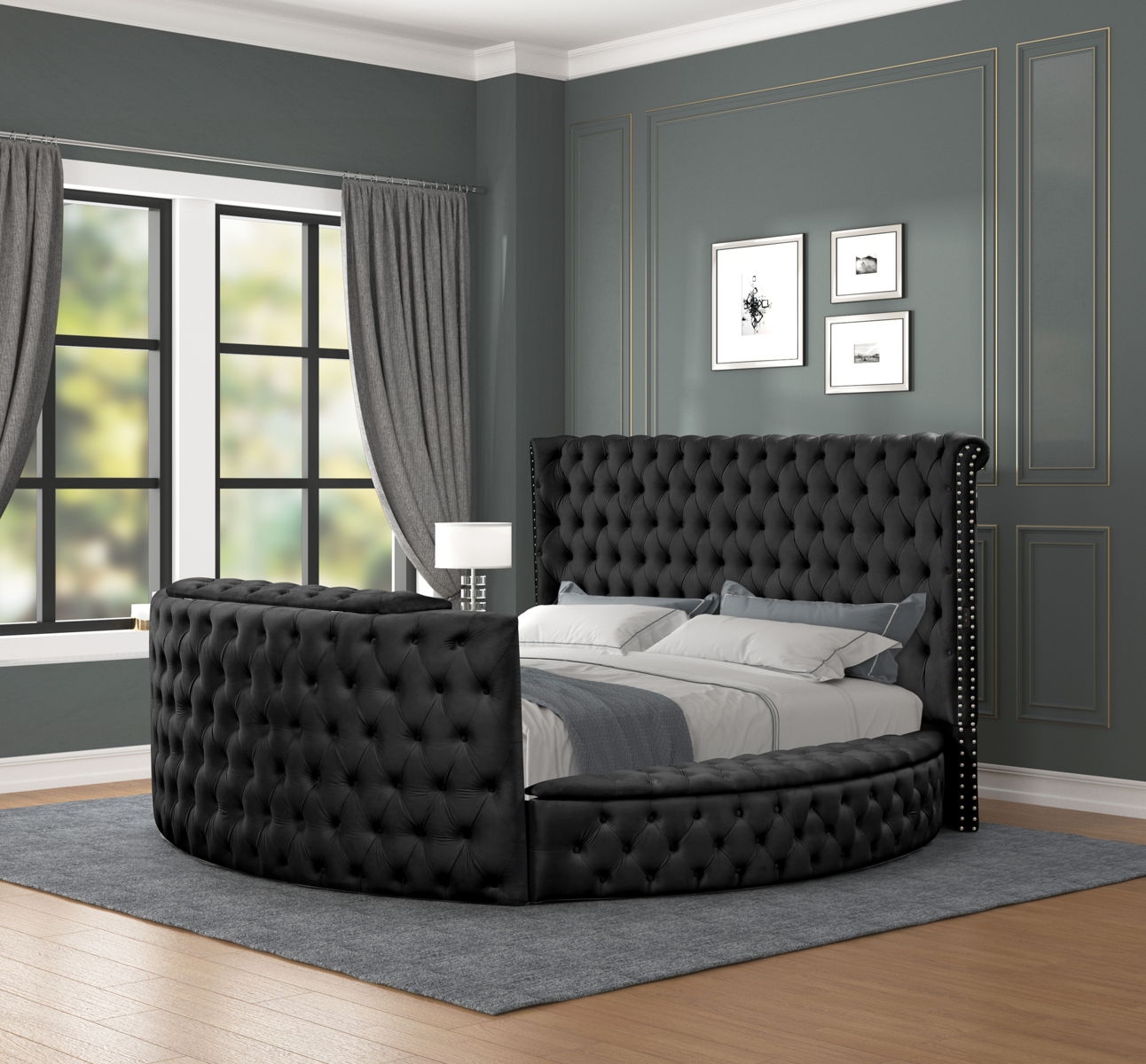 Galaxy Home Maya Queen Bed in Gray