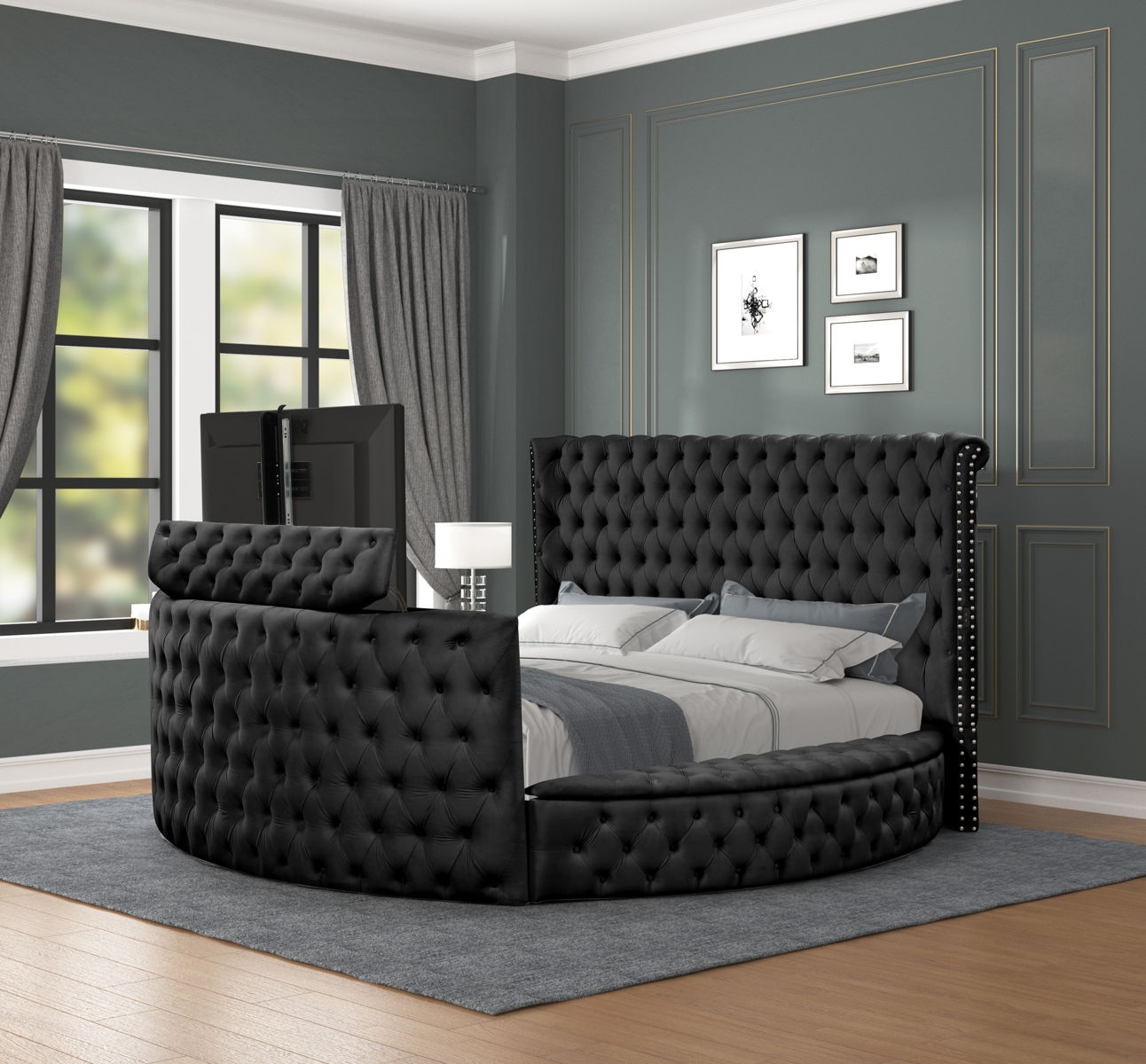 Rosdorf Park Kavinda Upholstered TV Bed Storage Bed