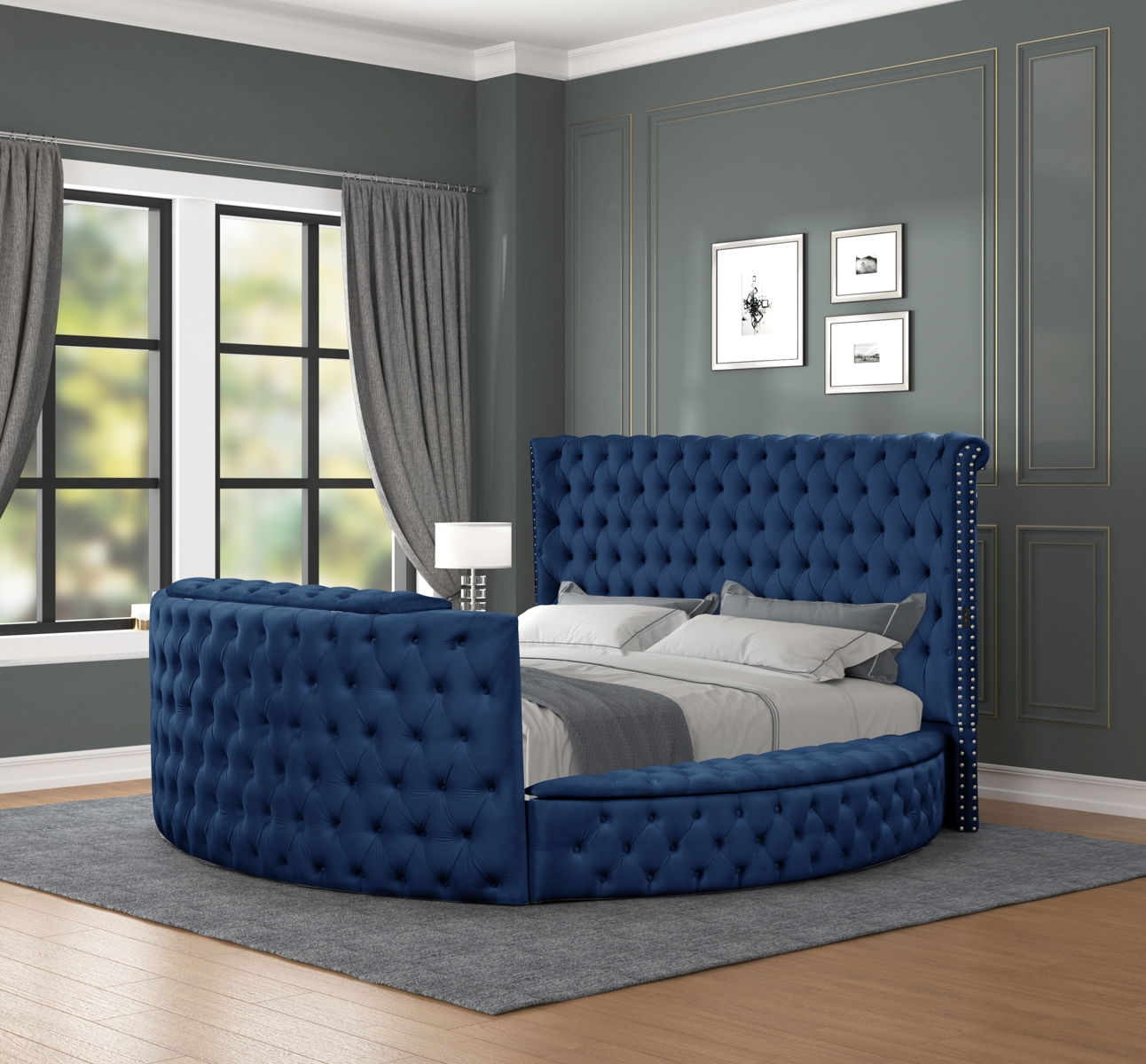 Galaxy Home Maya Queen Bed in Gray