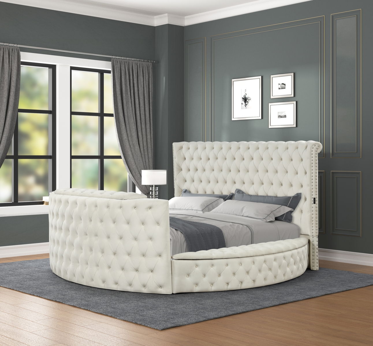 Maya Velvet/Wood Regular Bedroom Set