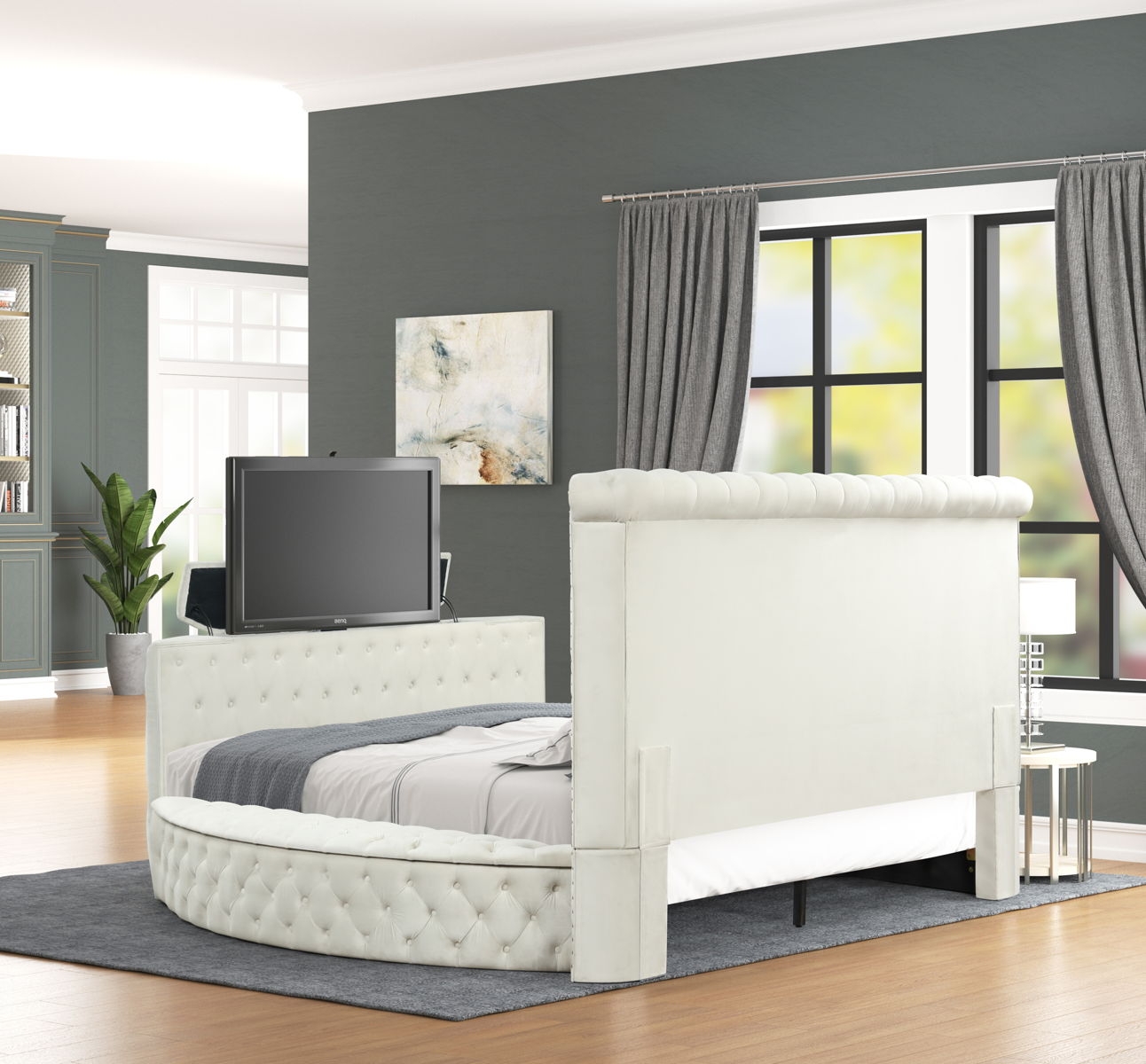 Galaxy Home Maya Queen Bed in Gray
