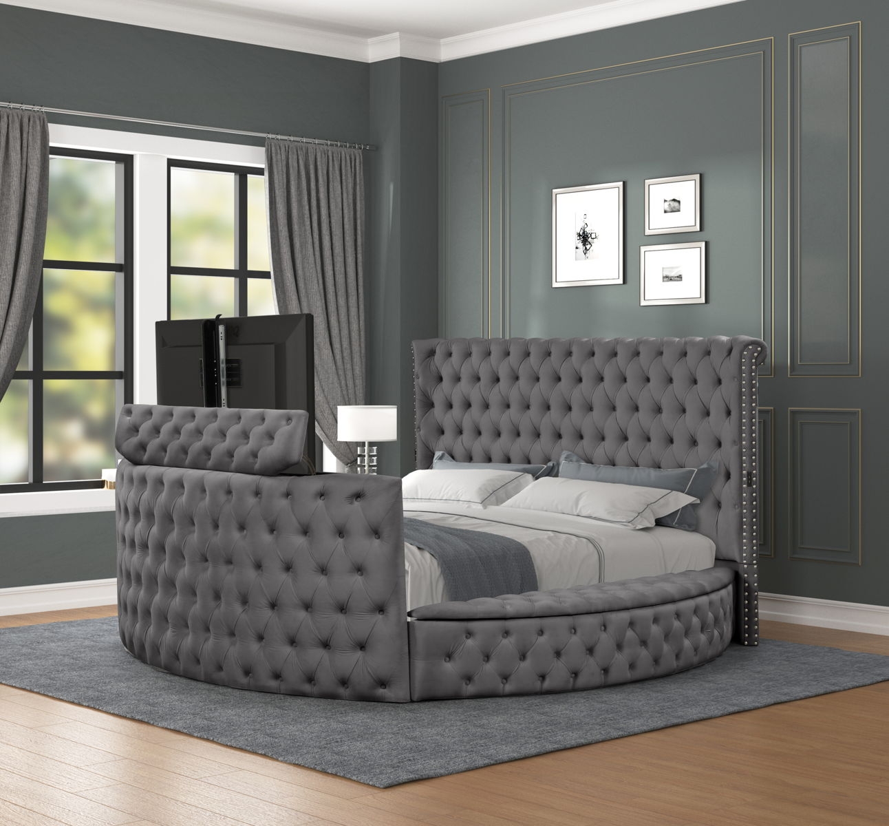 Maya Velvet/Wood Regular Bedroom Set