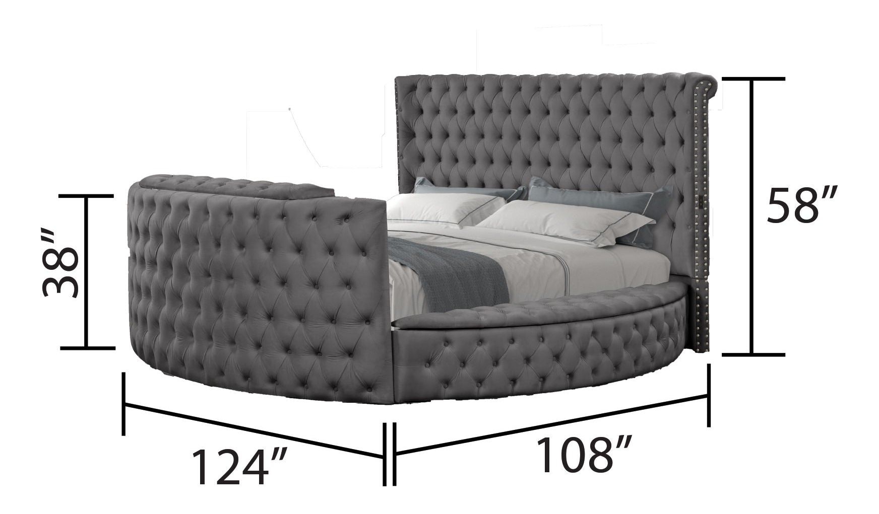 Maya Velvet/Wood Regular Bedroom Set
