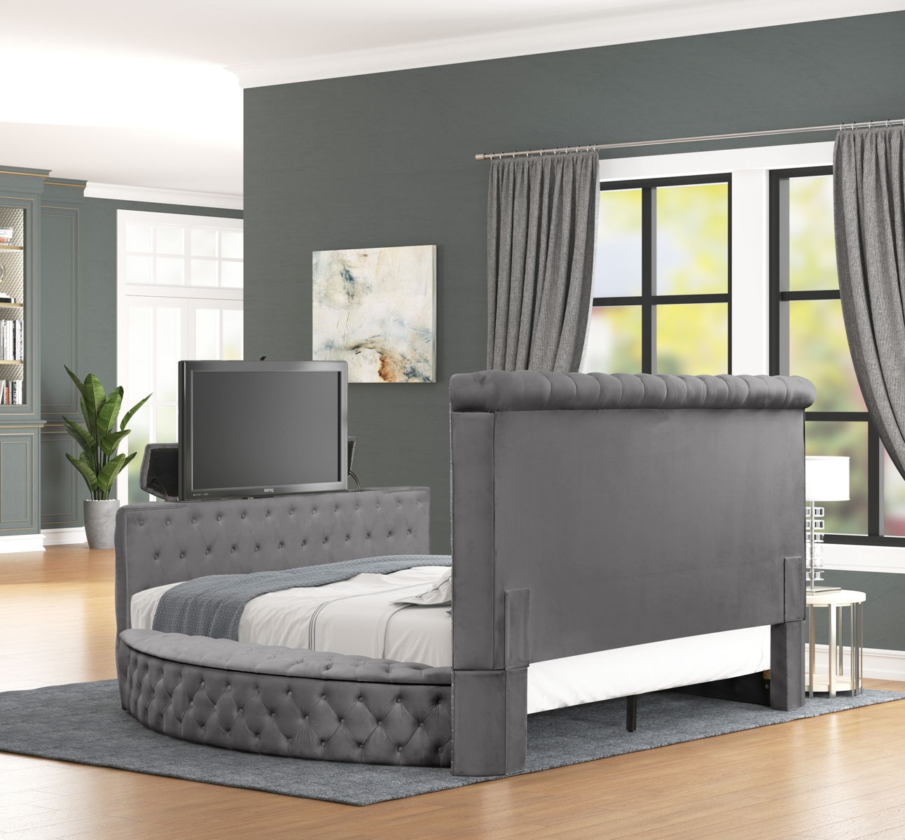 Maya Velvet/Wood Regular Bedroom Set