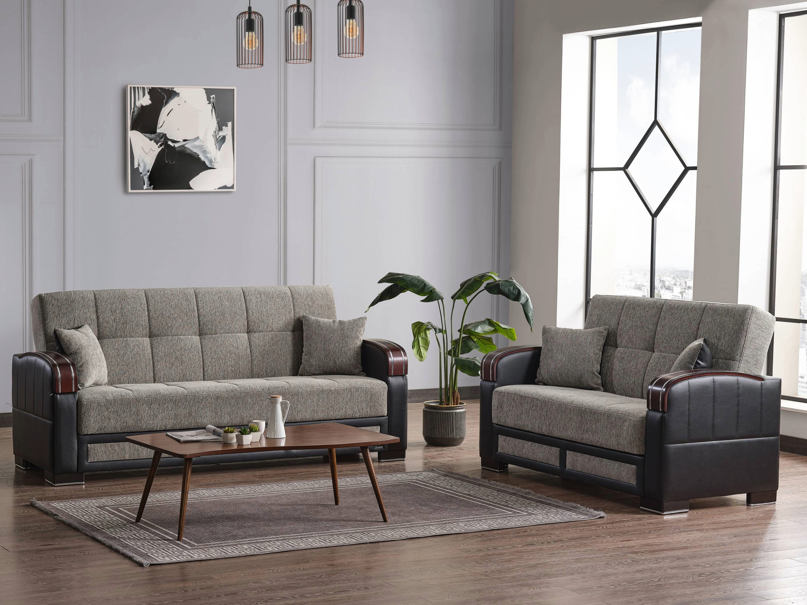 Maya Chenille Fabric Convertible Storage Sofabed