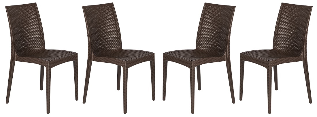 Mace Outdoor Polypropylene Dining Chair (Set of 4)