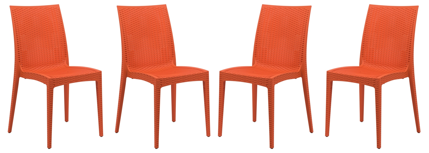 Mace Outdoor Polypropylene Dining Chair (Set of 4)