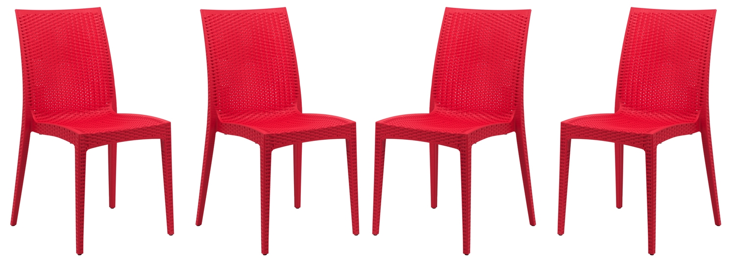 Mace Outdoor Polypropylene Dining Chair (Set of 4)