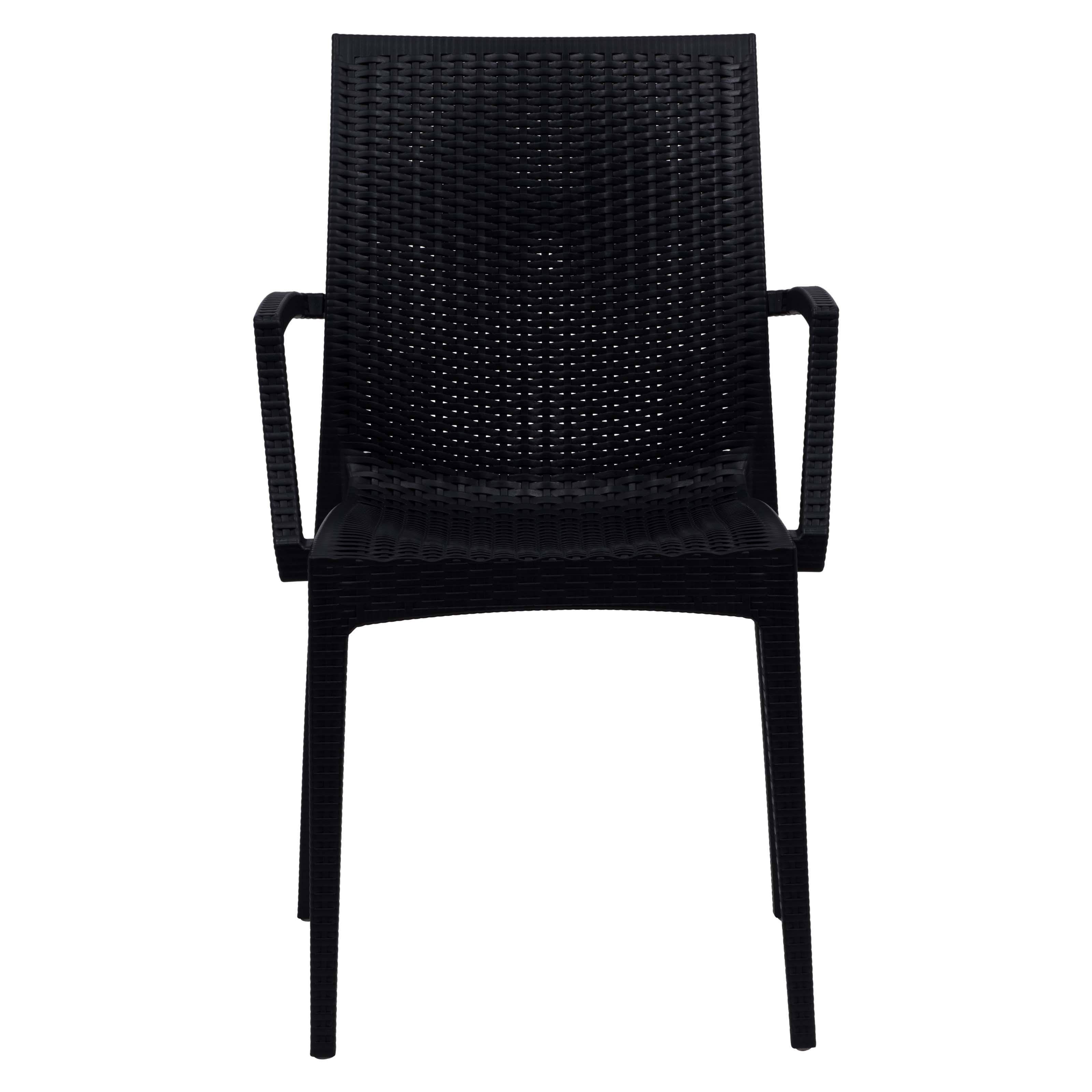 Mace Outdoor Polypropylene Dining Arm Chair (Set of 4)
