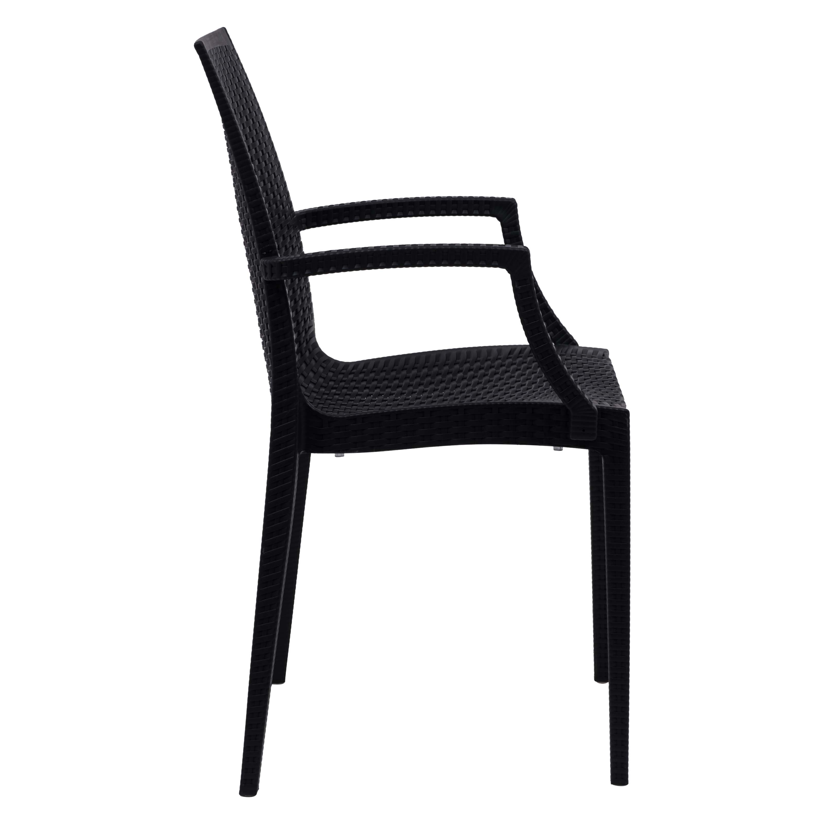 Mace Outdoor Polypropylene Dining Arm Chair (Set of 4)
