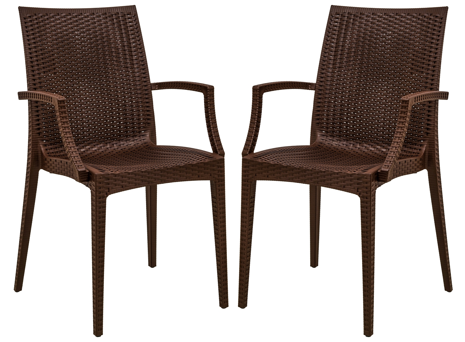 Mace Outdoor Polypropylene Dining Arm Chair (Set of 2)