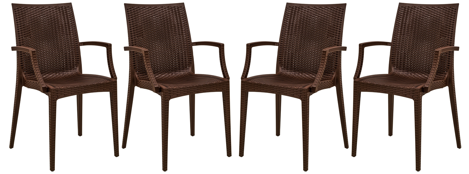 Mace Outdoor Polypropylene Dining Arm Chair (Set of 4)