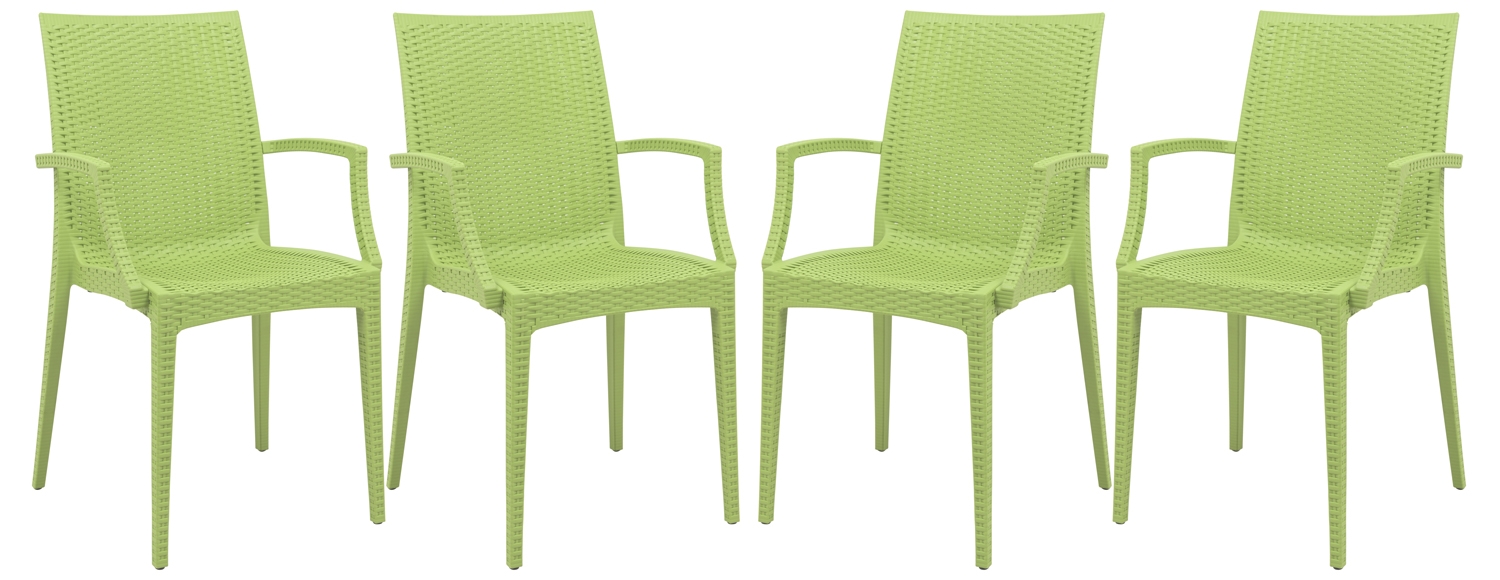 Mace Outdoor Polypropylene Dining Arm Chair (Set of 4)