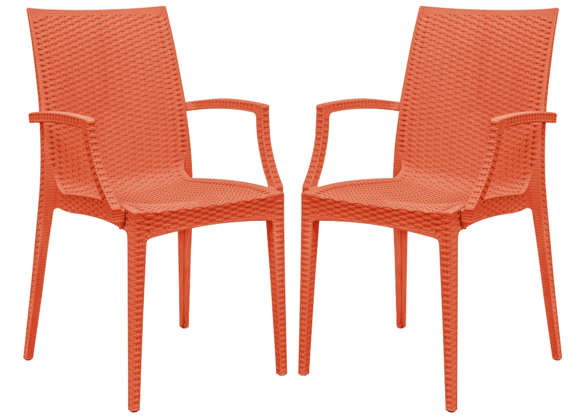 Mace Outdoor Polypropylene Dining Arm Chair (Set of 2)