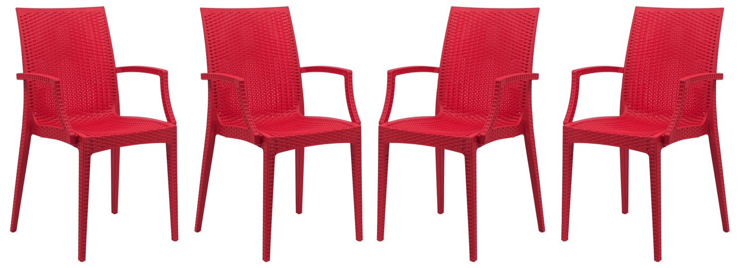 Mace Outdoor Polypropylene Dining Arm Chair (Set of 4)