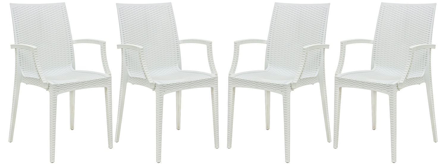 Mace Outdoor Polypropylene Dining Arm Chair (Set of 4)