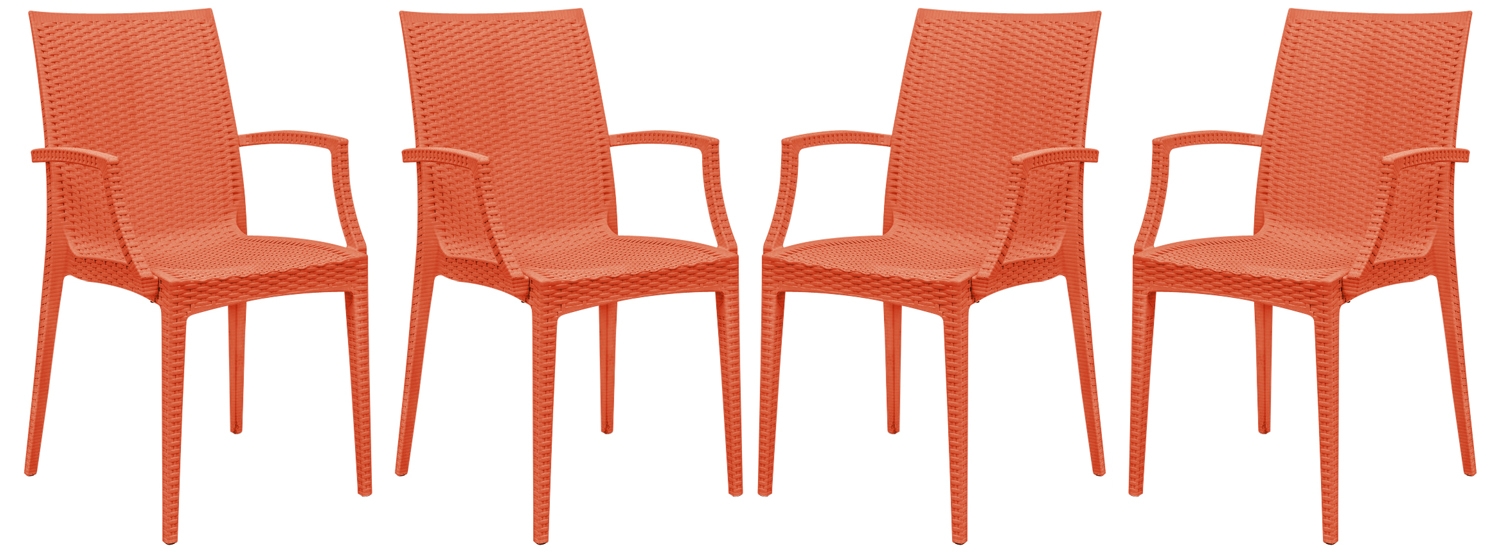 Mace Outdoor Polypropylene Dining Arm Chair (Set of 4)