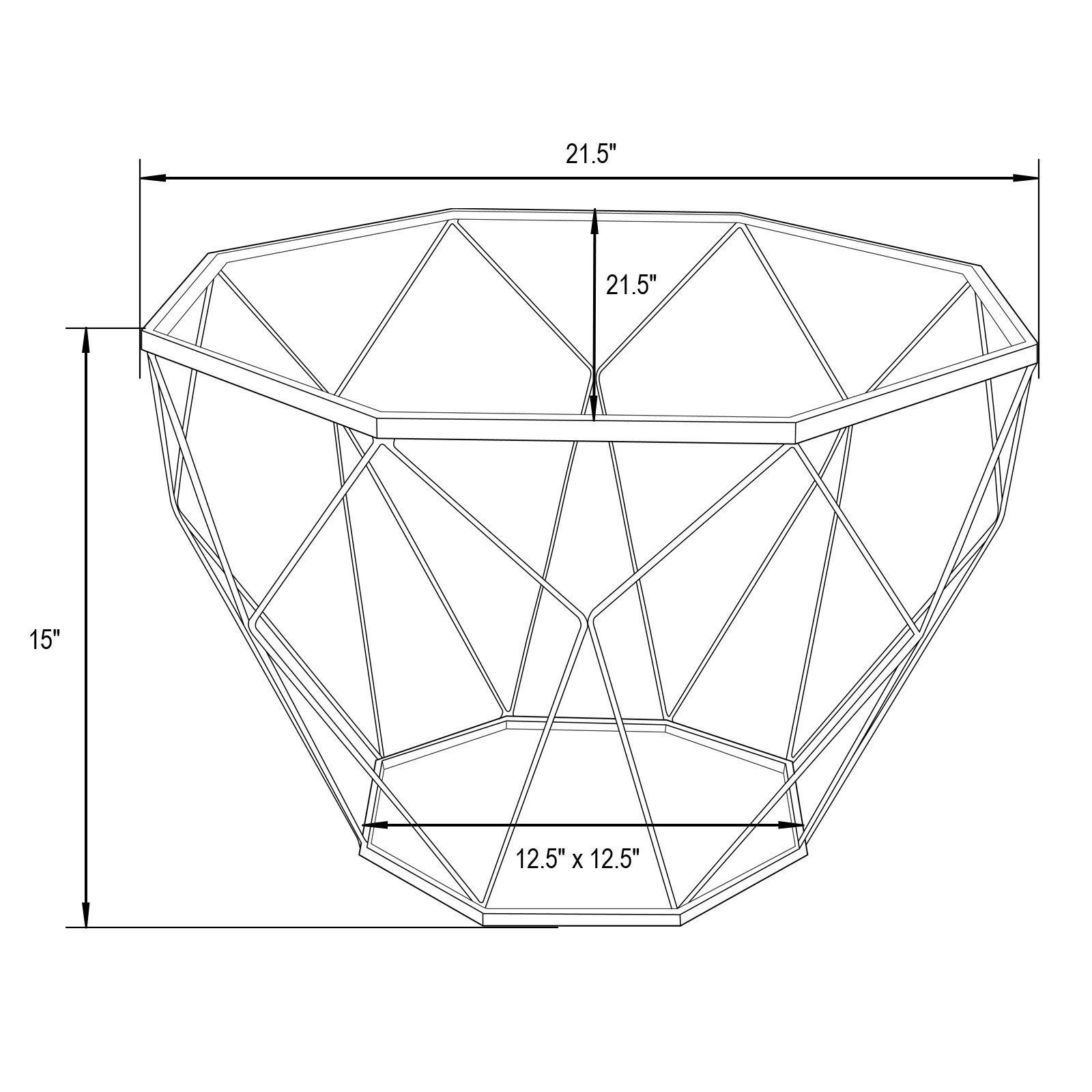 Malibu Large Octagon Glass Coffee Table