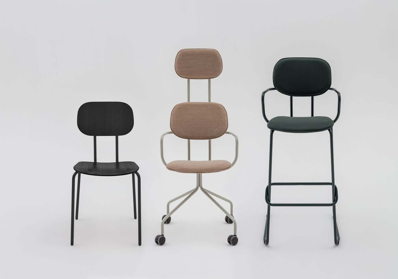 New School N2N03K Swivel Office Chair w/4-Star Metal Frame, Castors & Headrest