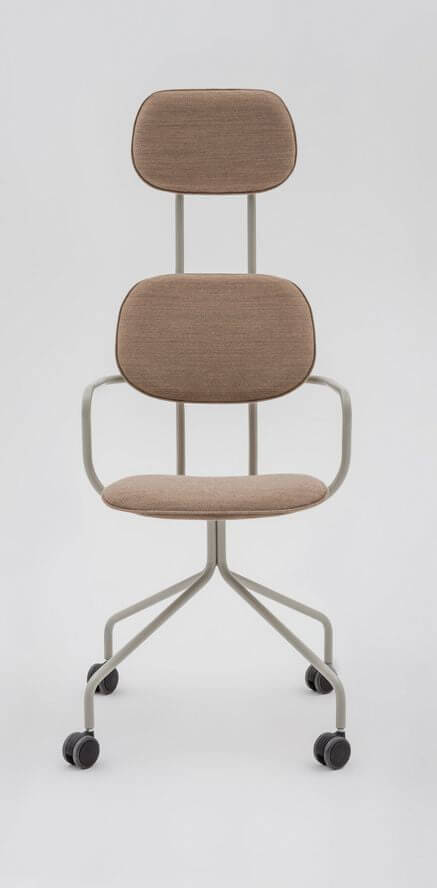 New School N2N03K Swivel Office Chair w/4-Star Metal Frame, Castors & Headrest