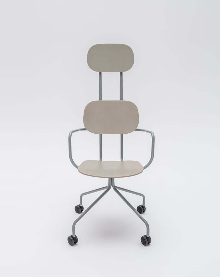 New School N2N03K Swivel Office Chair w/4-Star Metal Frame, Castors & Headrest