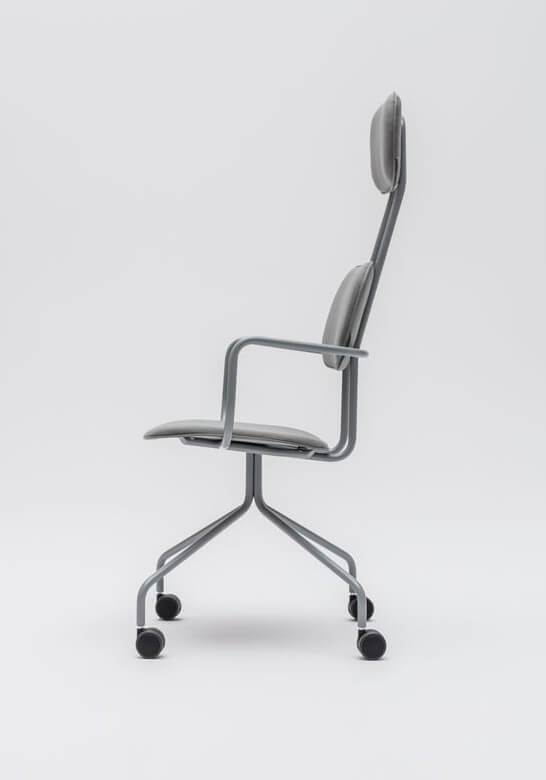 New School N2N03K Swivel Office Chair w/4-Star Metal Frame, Castors & Headrest