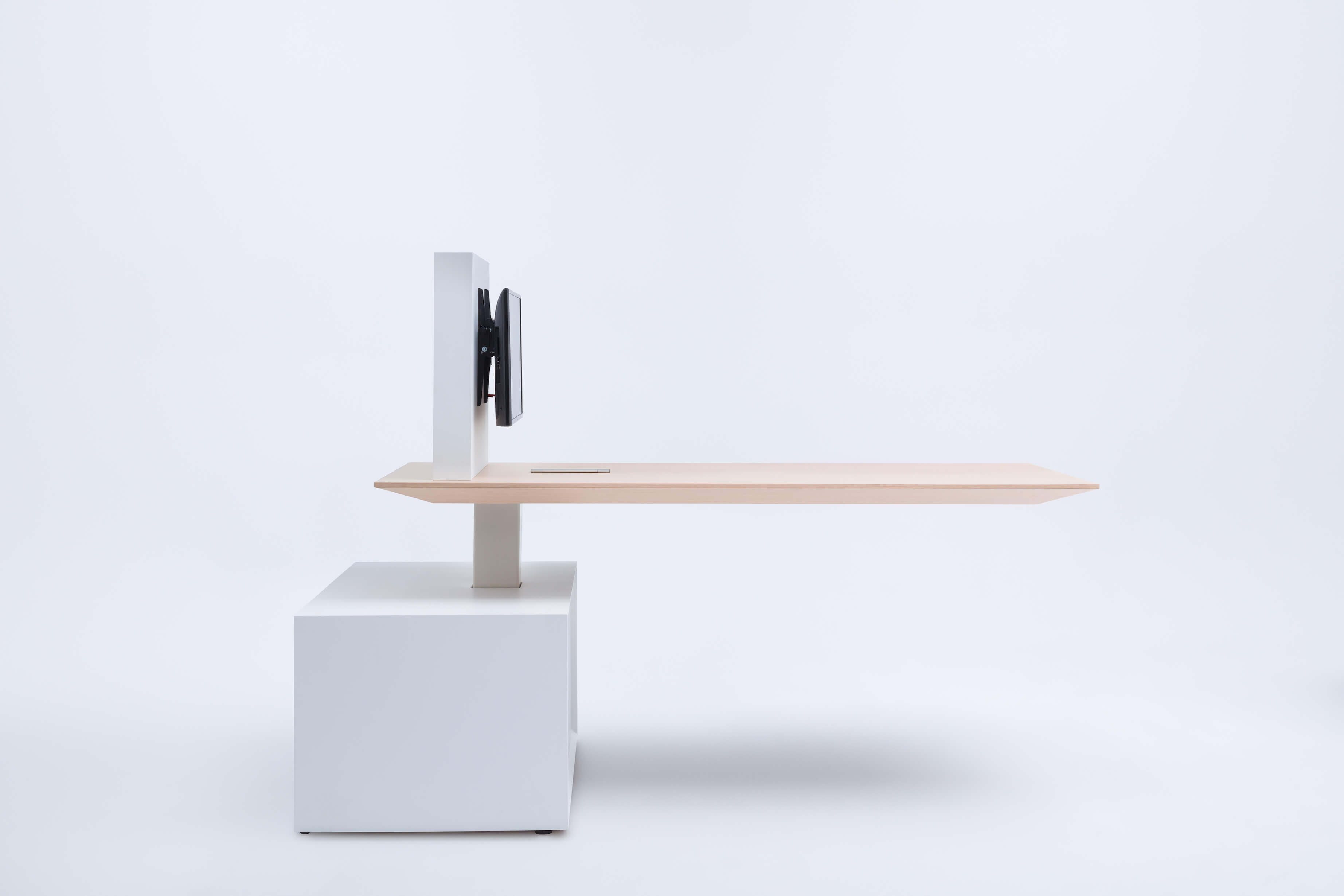 Gravity Rectangular Electric Height Adjustable Multimedia Station