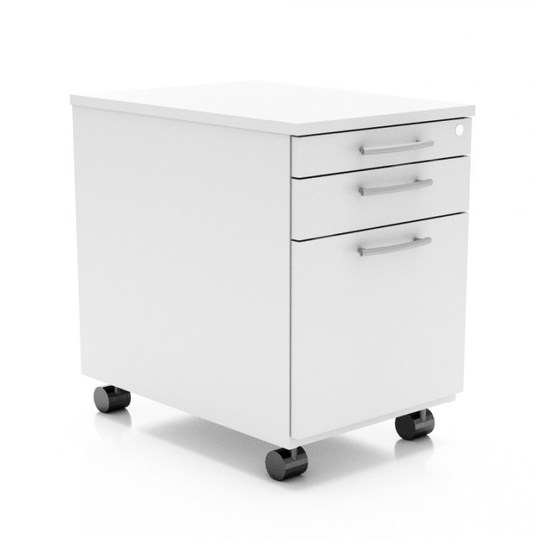 Standard Office Lockable Mobile Pedestal w/File Drawer & Pencil Tray