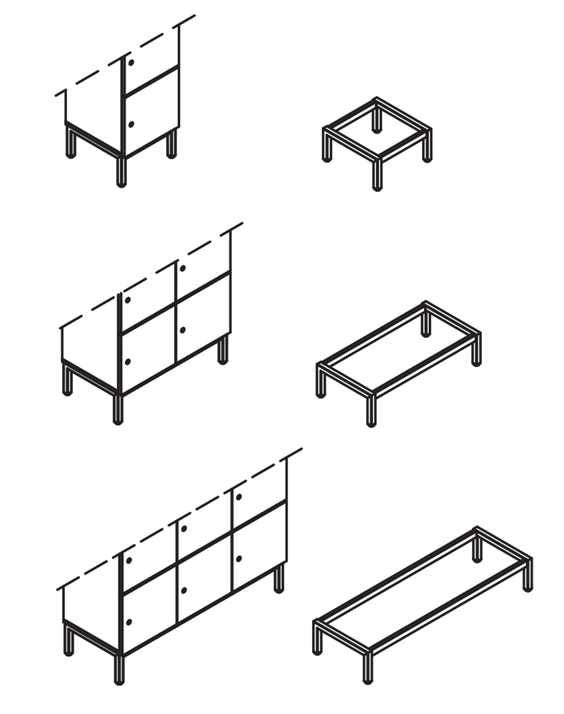 MDD Standard 5-Unit Modular Locker System w/20 Lockers