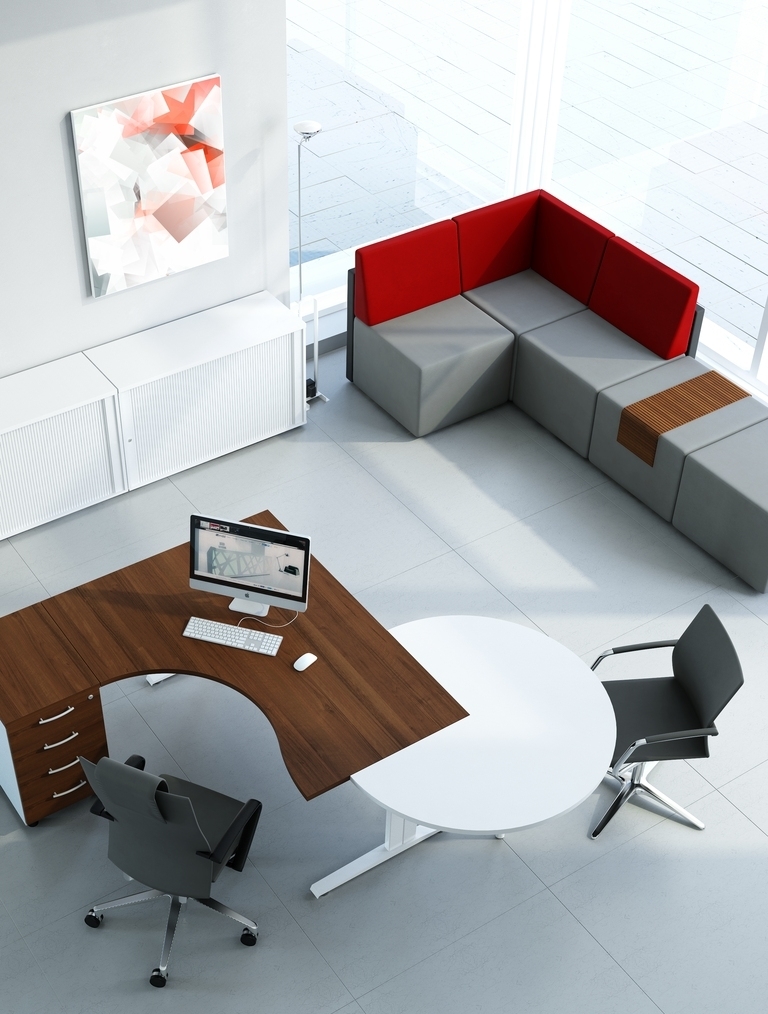 Standard Office W47.2" Tambour Cabinet w/2 Shelves & Lockable Door