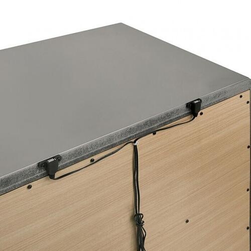 Emmeline Leatherette/Mirror/Wood Panel Storage Bedroom Set