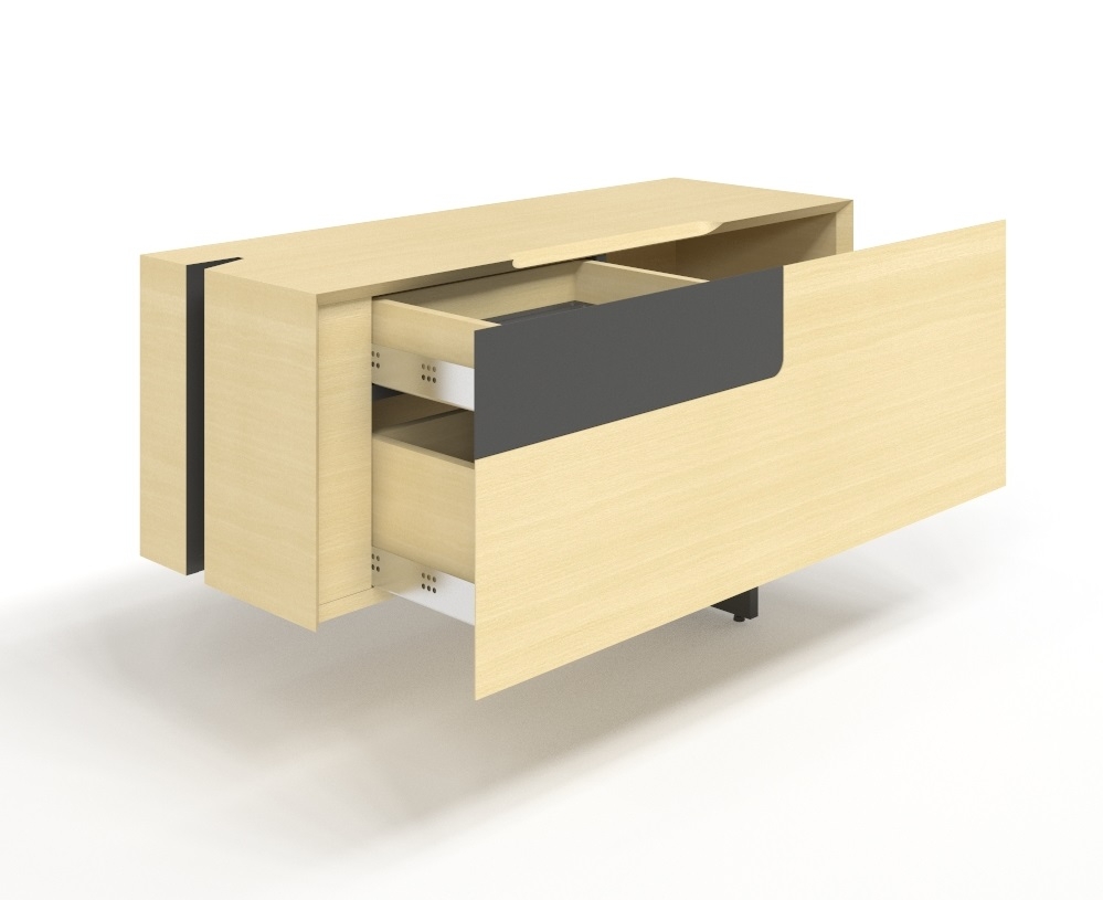 NARBUTAS Move 78.7" Executive Fixed Desk w/Built-in Power
