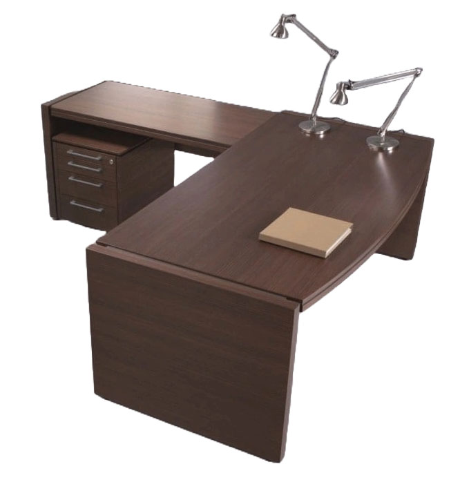 STATUS L-shaped melamine-faced chipboard office desk By MDD