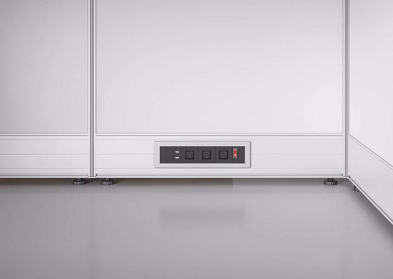 Flex 130" Straight Reception Desk Electric Point