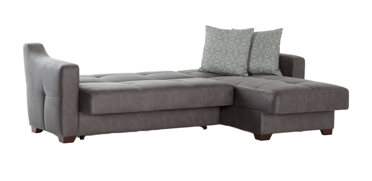 Tahoe Fabric Storage Sleeper Reversible L-Shaped Sectional Sofa