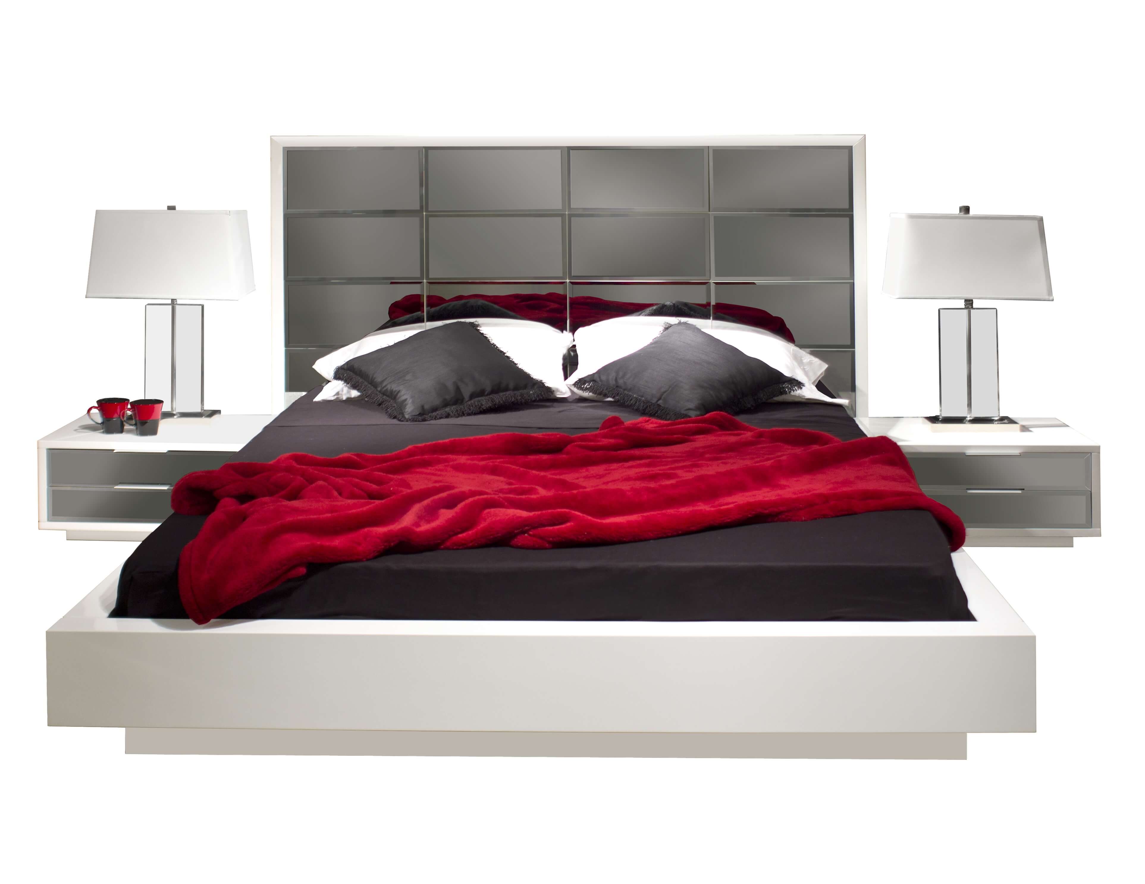 Mera Lacquer/Mirror Platform Bedroom Set by Sharelle Furnishings