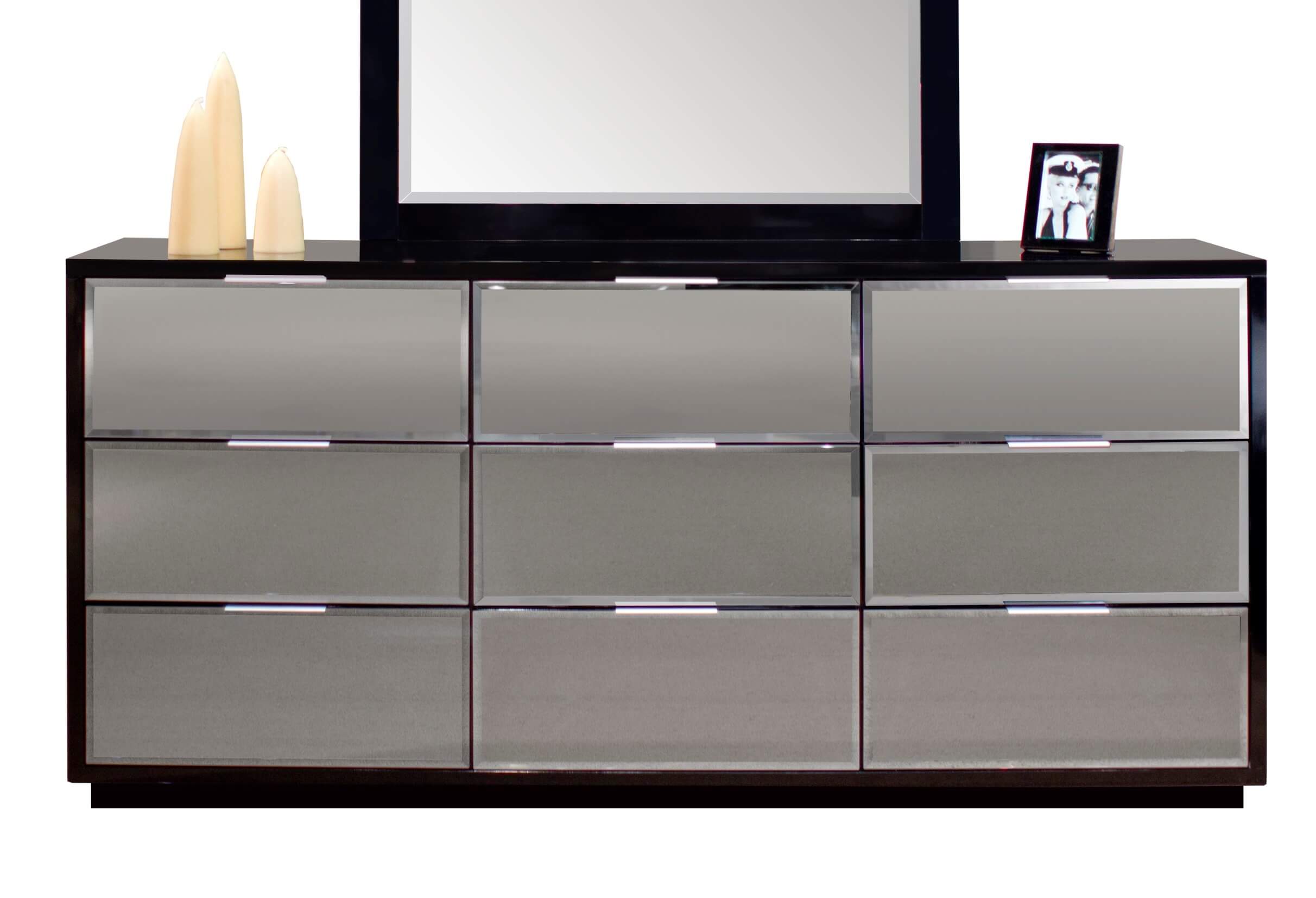 Mera Lacquer/Mirror Platform Bedroom Set by Sharelle Furnishings