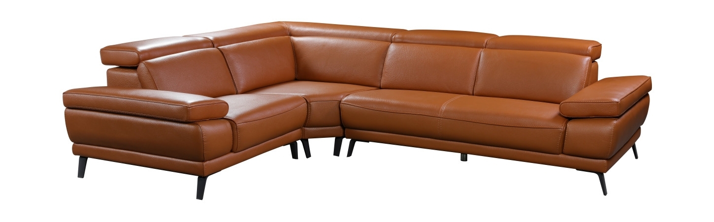 Mercer Sectional Sofa Adobe Orange Leathe