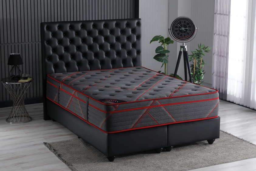 Merlot Red Fabric Plush Full Size Mattress