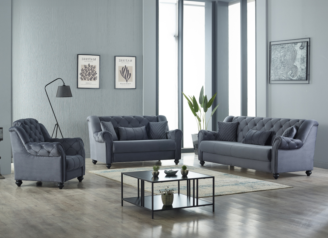 Merw Chenille Convertible Storage Loveseat