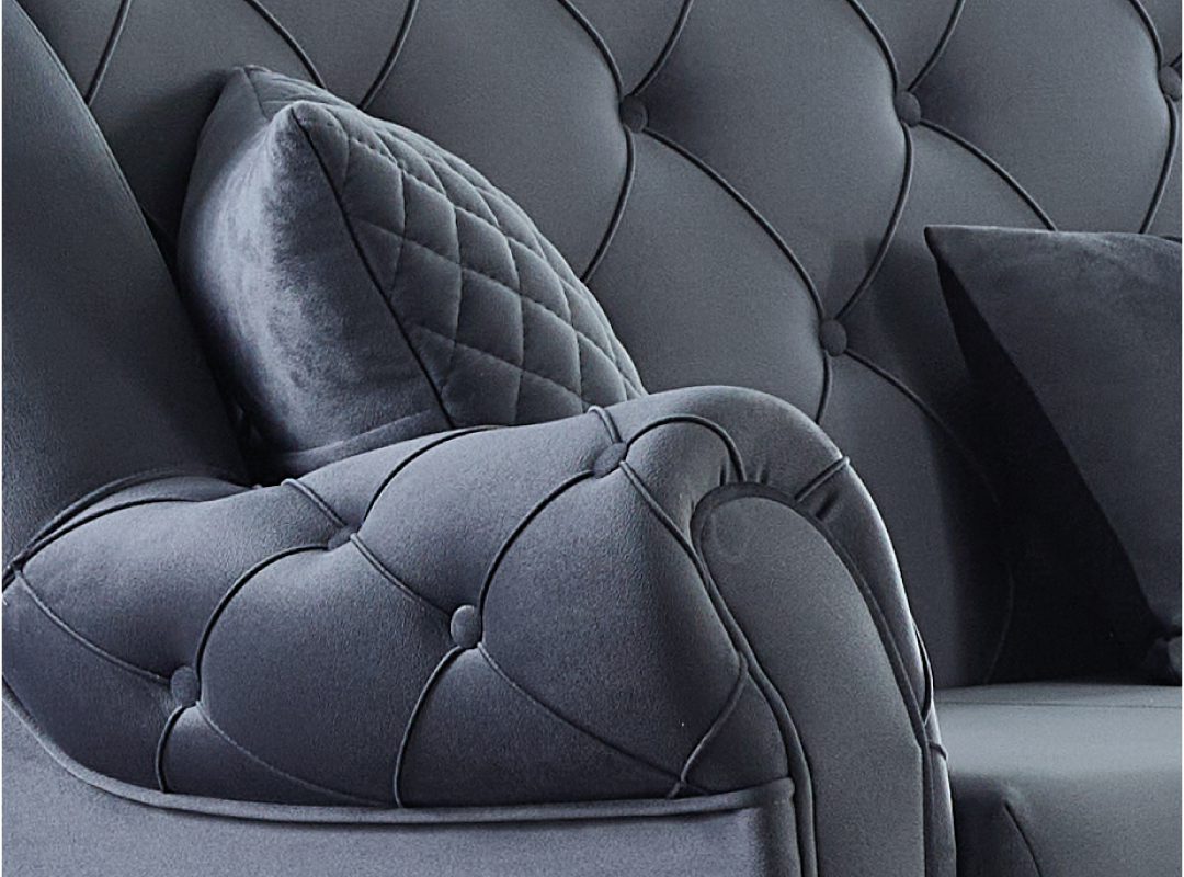 Merw L-Shaped Chenille Sectional