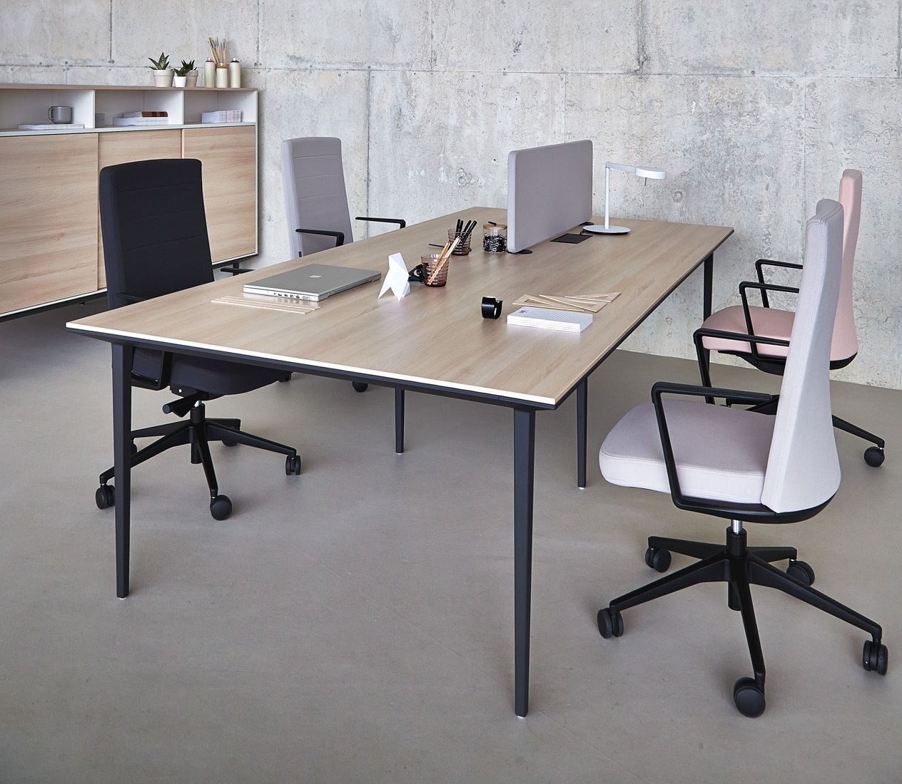 Longo Melamine Office 4 Desk Bench by Actiu