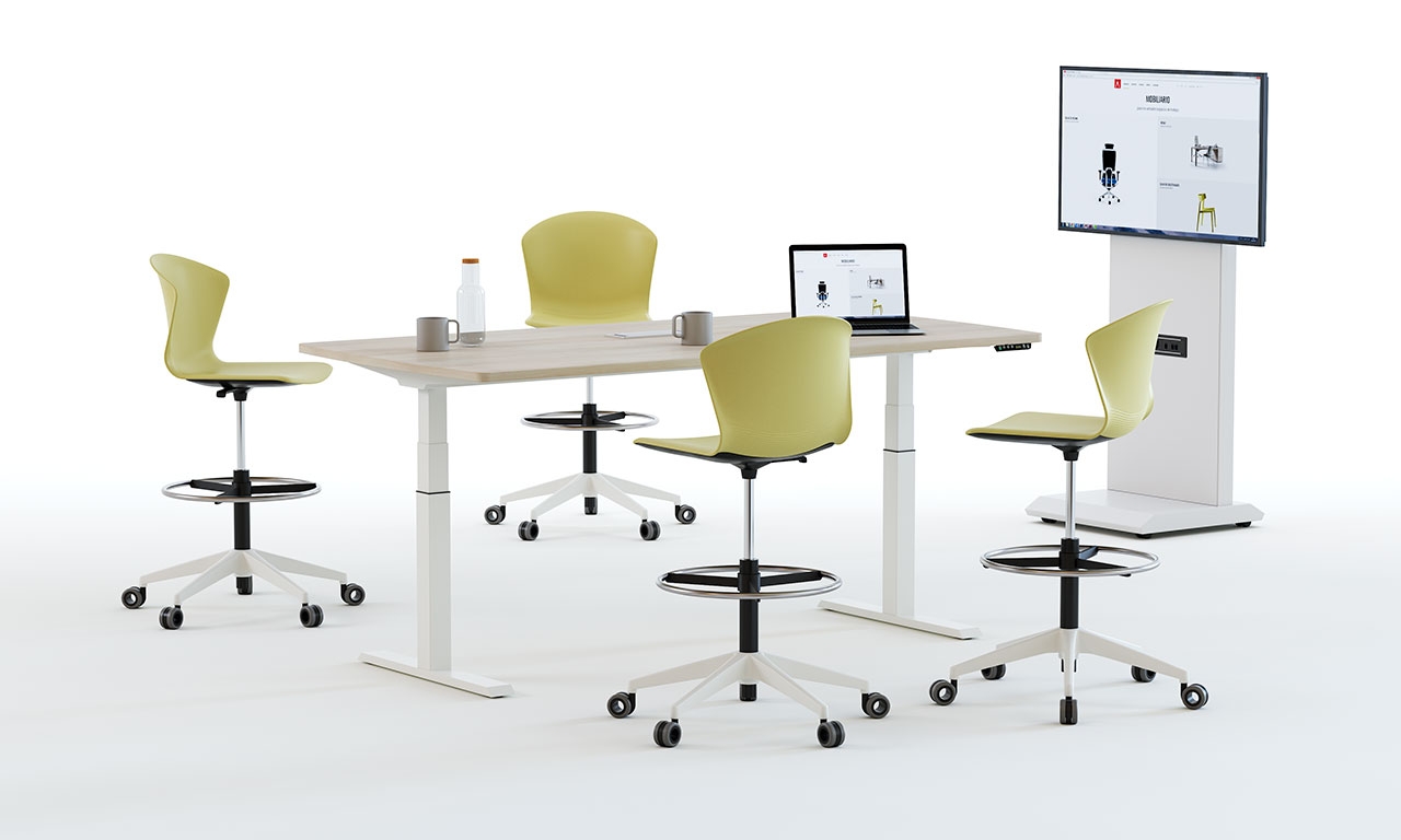 Mobility Step Melamine Sit-Stand Office Meeting Table