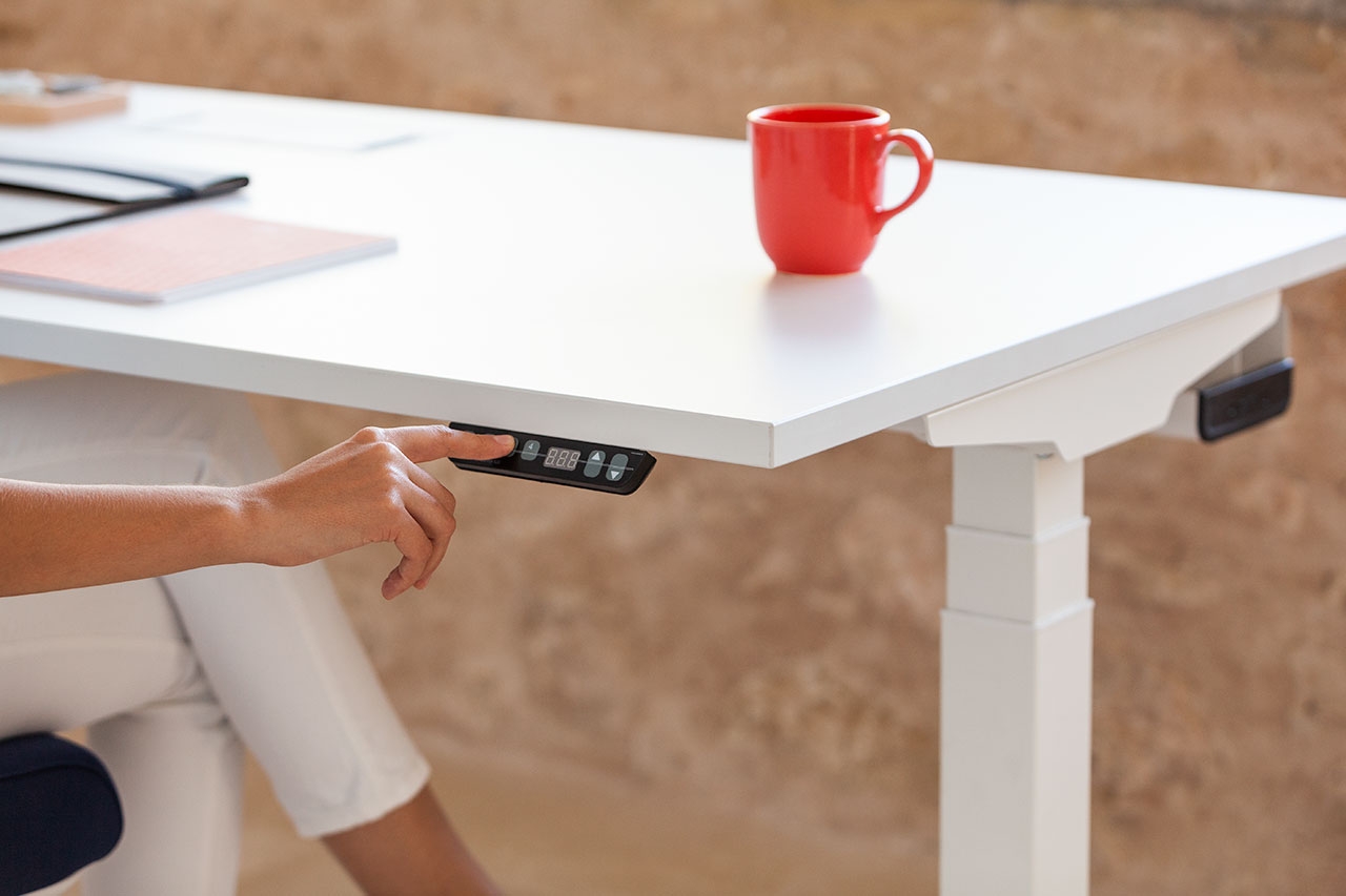 Mobility Step Melamine Sit-Stand Office Single Desk